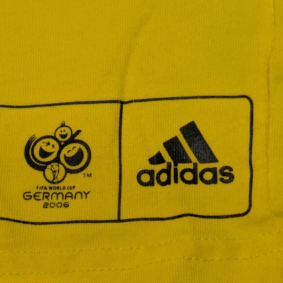 Adidas  Mens Medium Tee Shirt Yellow Licensed 2006 World Cup Team Brasil Top - Picture 3 of 13